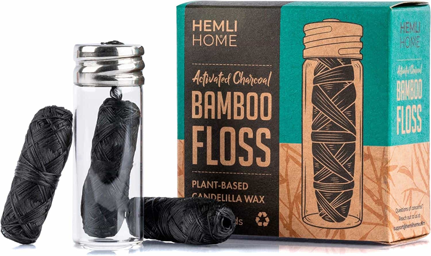 Vegan bamboo dental floss kit