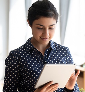 Young woman using a tablet